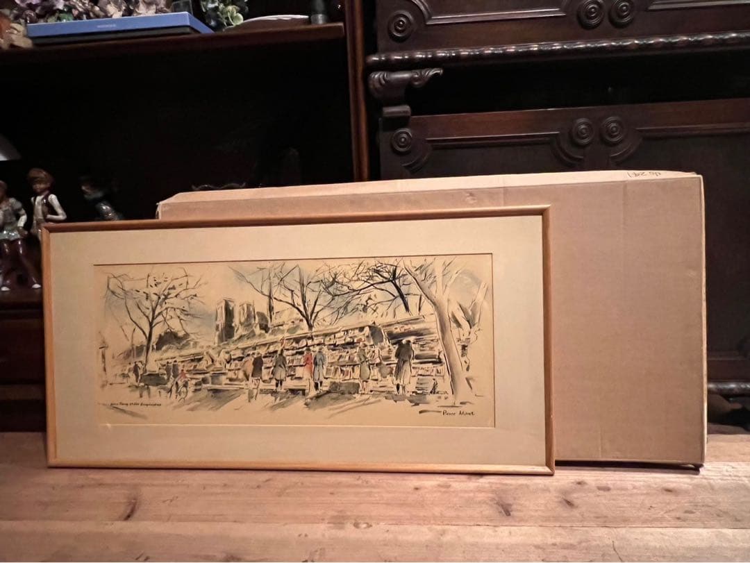 ピエール・モロ ノートルダムとブキニスト パリ 額縁 アート インテリア