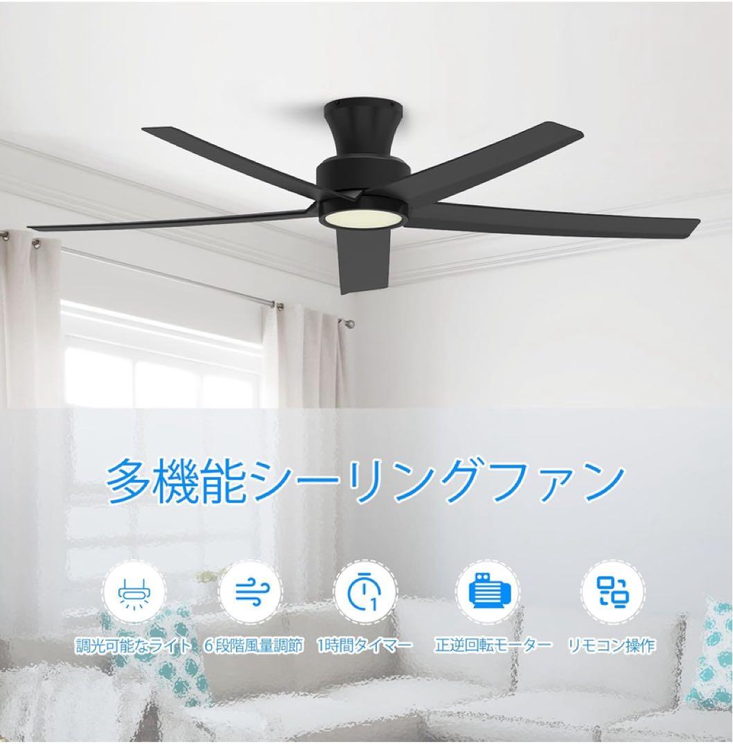 多機能シーリングファン ブラック 132cm