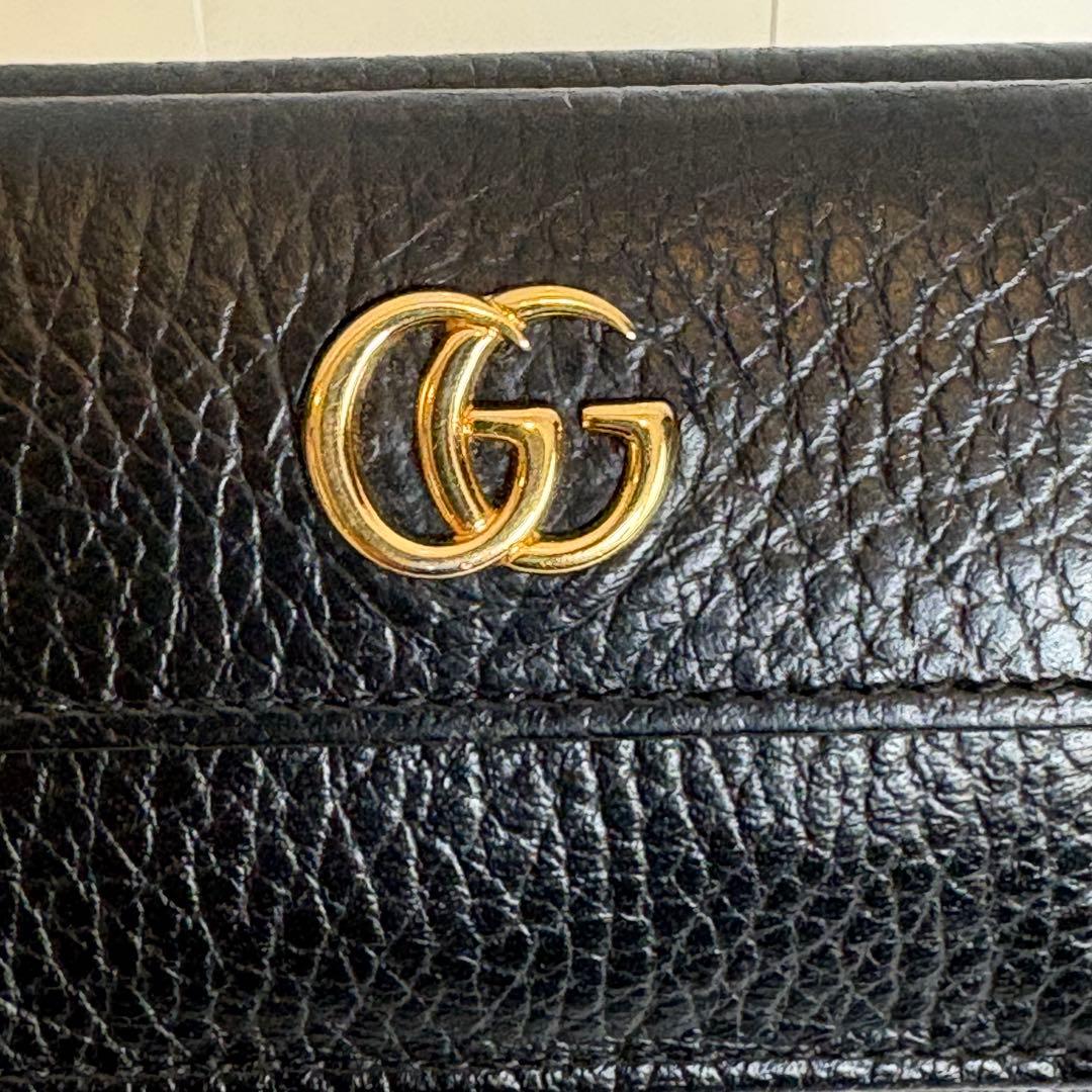 極美品 グッチ GUCCI 三つ折り財布 GGマーモント523277