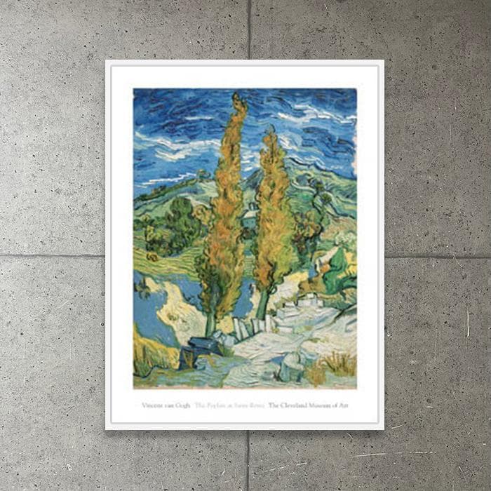額装品/丘を抜ける道の2本のポプラ/ゴッホ/ポスター/アート/インテリア