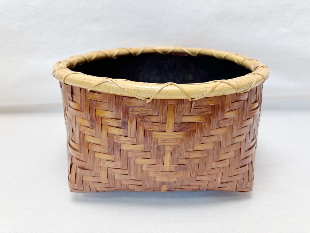 ほぼ未使用 茶道具 炭道具 油竹 炭斗 利休好写 炉用 炭籠 炭取 竹籠