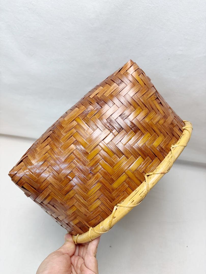 ほぼ未使用 茶道具 炭道具 油竹 炭斗 利休好写 炉用 炭籠 炭取 竹籠