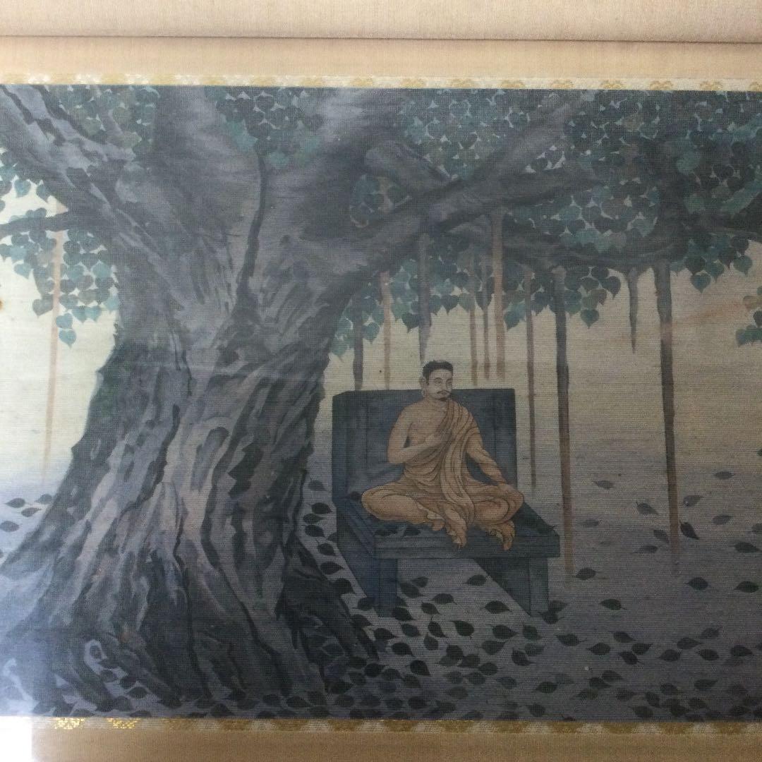 ブッタの修行の絵、水彩？