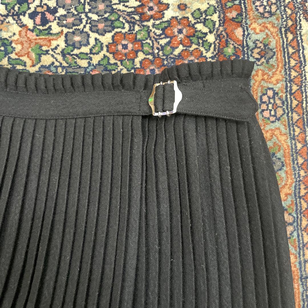 tricot COMME des GARCONS プリーツスカート 黒 ひざ丈