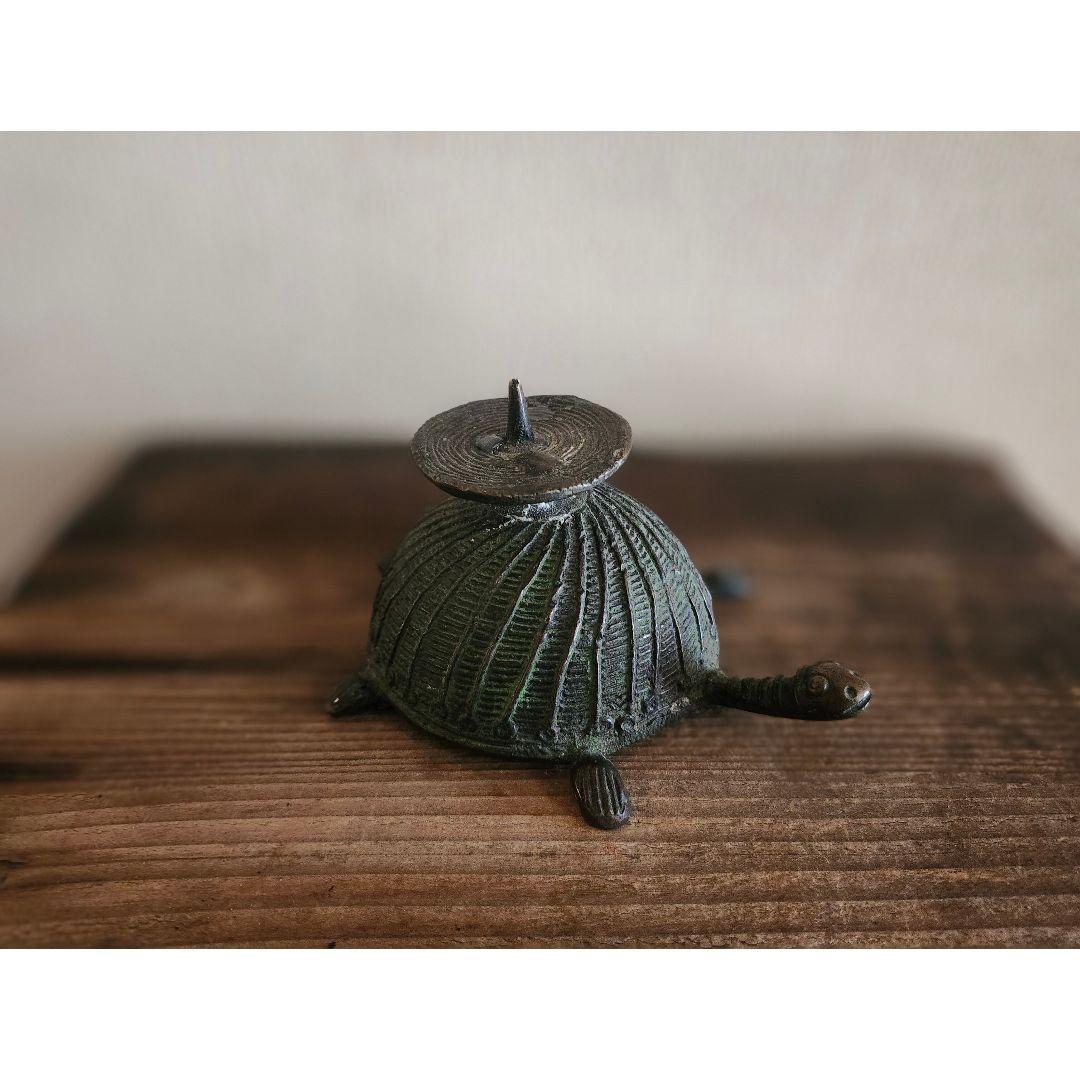 15世紀頃 ベトナム 古銅 亀の燭台 古道具 アンティーク