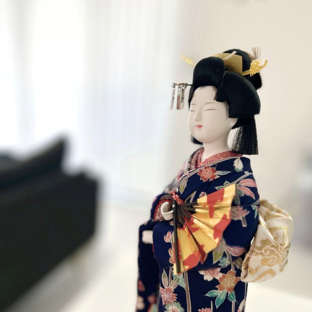 木目込み人形　真多呂人形　伝統工芸品　送料込　着物　置物　平安朝　JAPAN 和