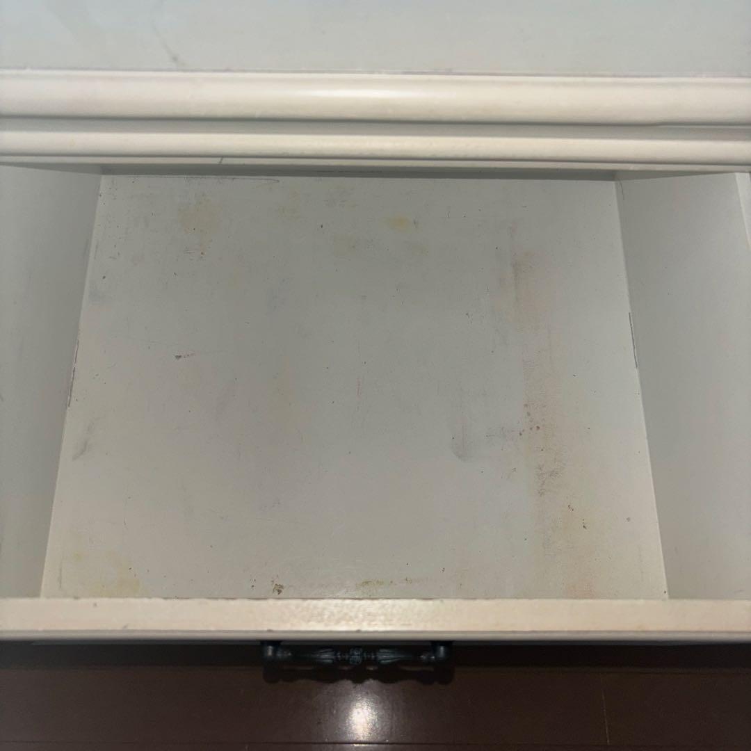 薔薇　キャビネット　サイドボード　白家具　猫足　アンティーク調　たのメル便可能