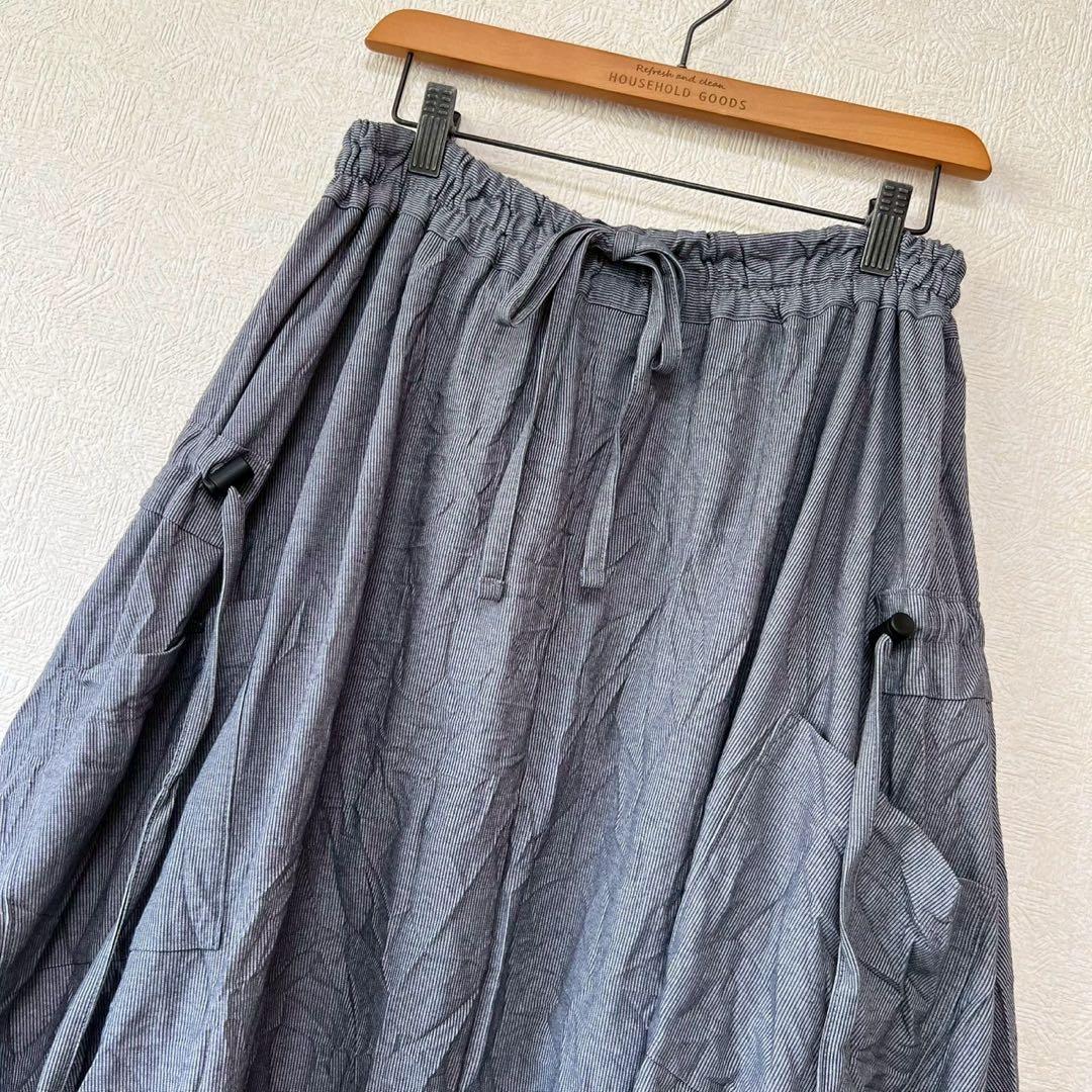 Y'S ヨウジヤマモト 2023 シワ加工 ギャザー絞り サルエルパンツ グレー