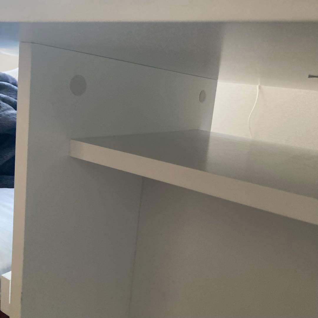 fun funダイニングテーブル　デスク　丸角　半円　ホワイト　シンプル