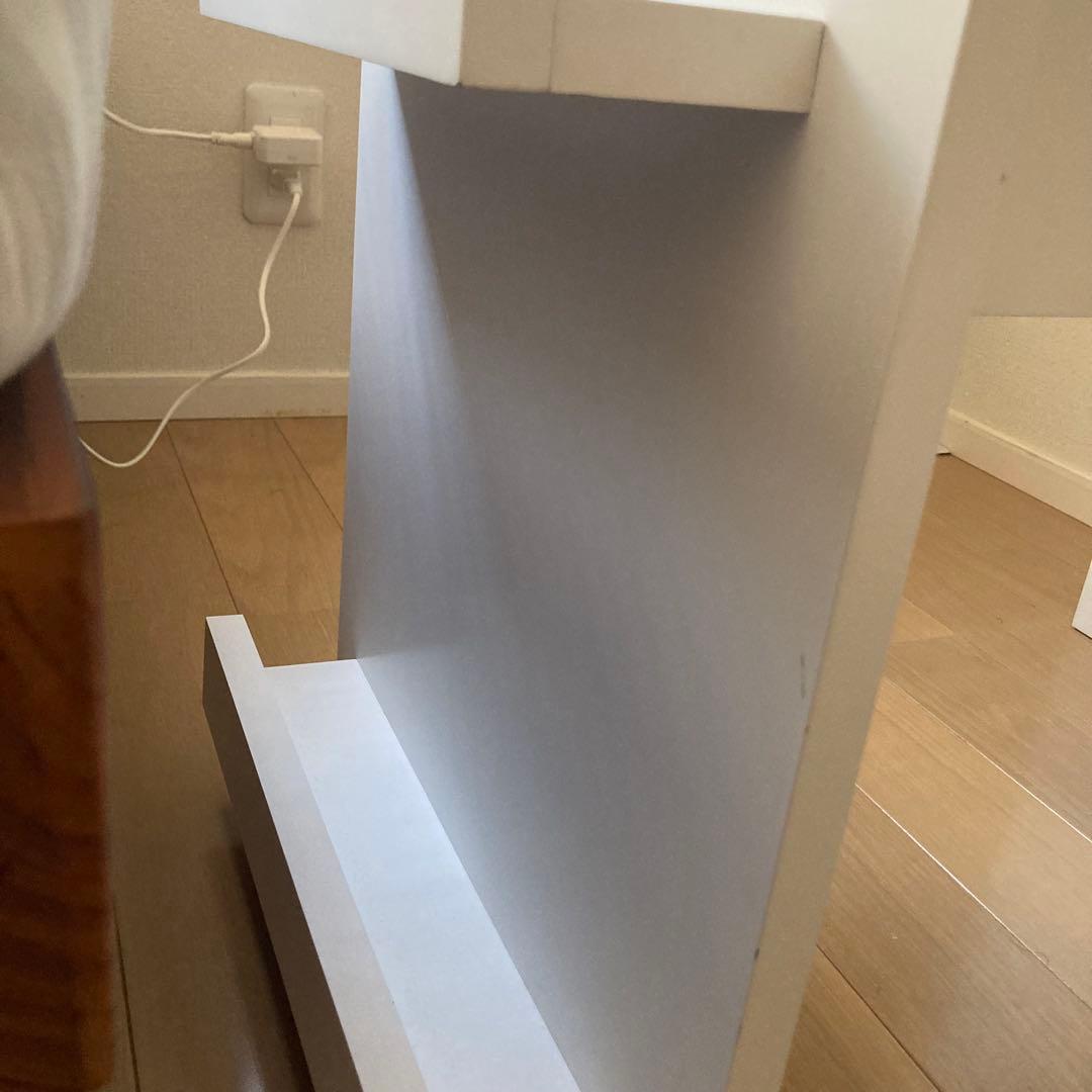 fun funダイニングテーブル　デスク　丸角　半円　ホワイト　シンプル