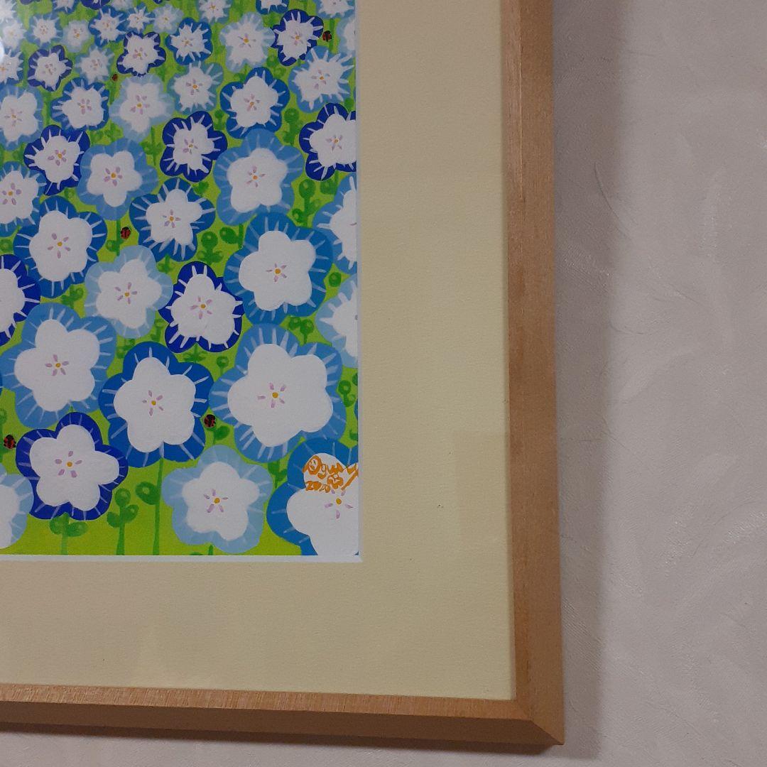 ハッピーネモフィラ畑　2019年　アクリルガッシュ　小楠アキコ作品