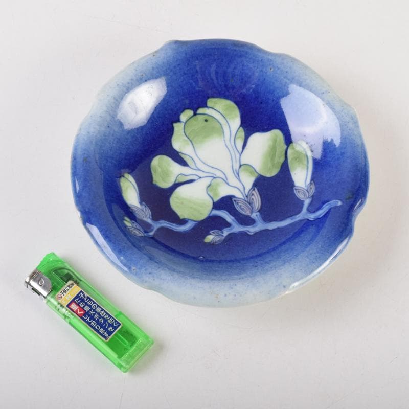 瀬戸焼　古瀬戸　西浦焼　花蝙蝠文　輪花盤　皿　N　9104