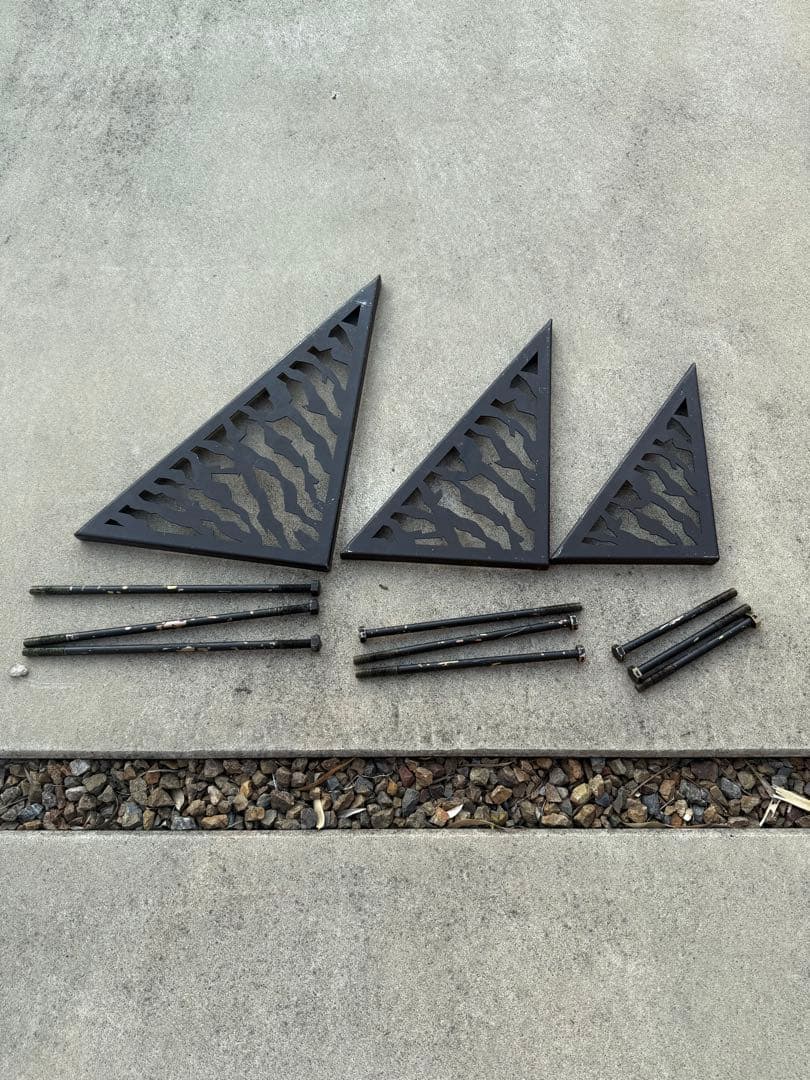 サンゾクマウンテンデルタス風　虎柄天板3セットアイアンテーブル五徳