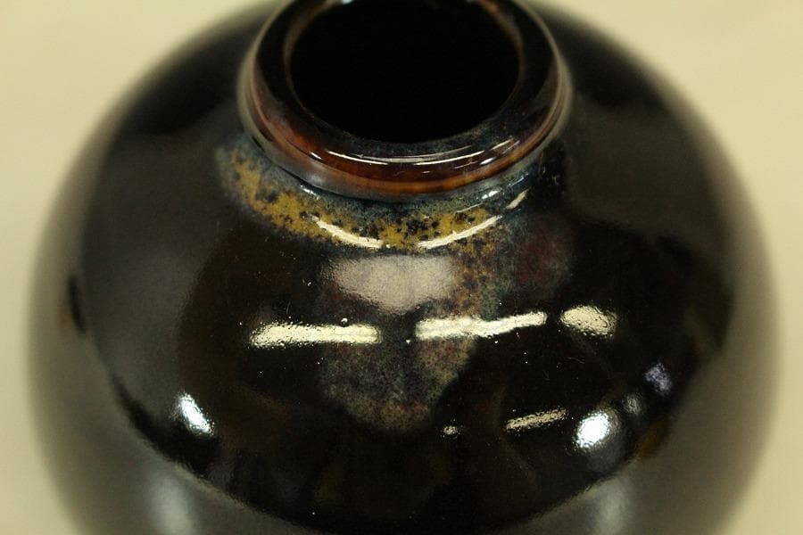 茶道具 唐物 彷古 文淋茶入 藤種緞子 仕服(RC934)