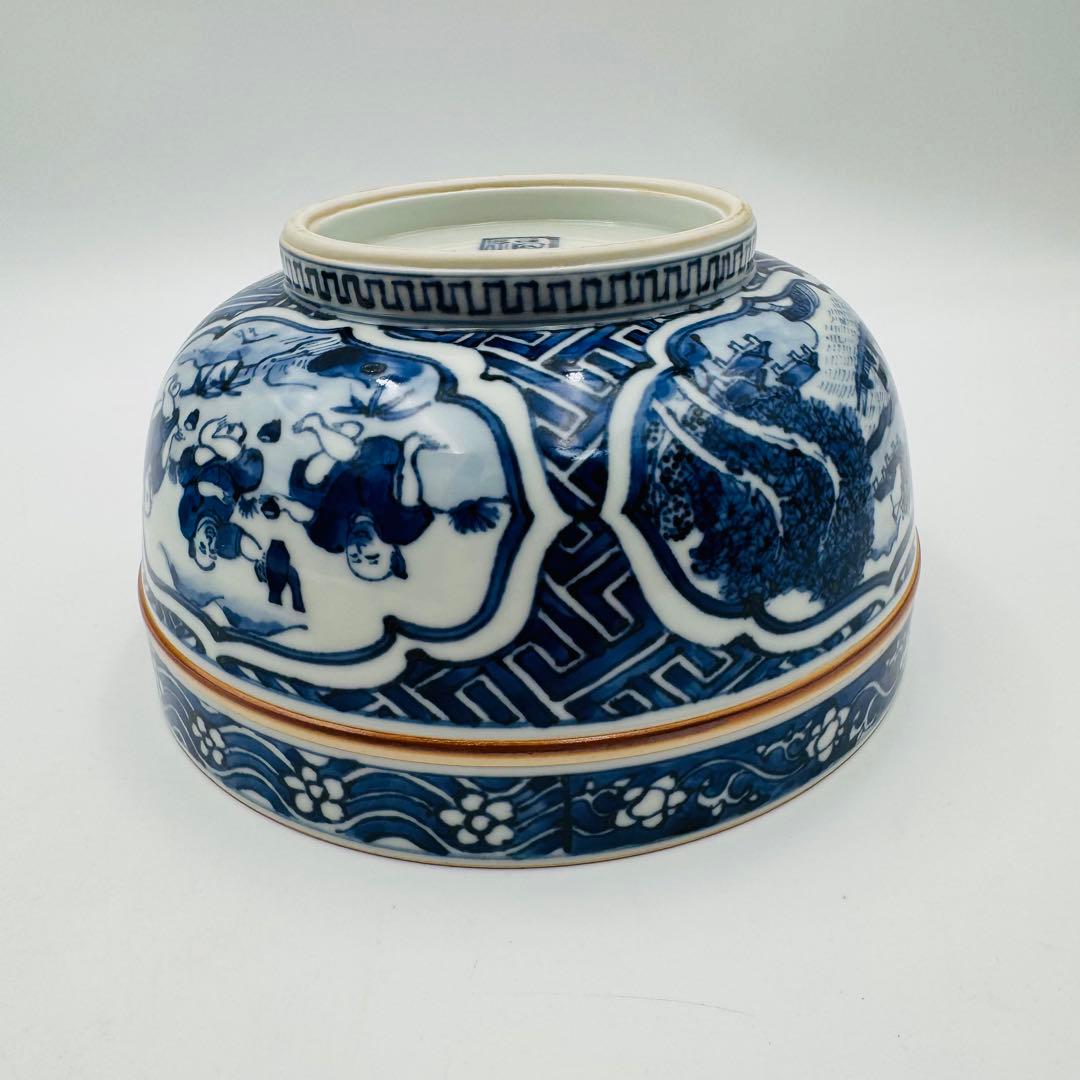 【清閑寺　杉田祥平　祥端面取花鳥山水画　鉢】料亭　割烹　食器