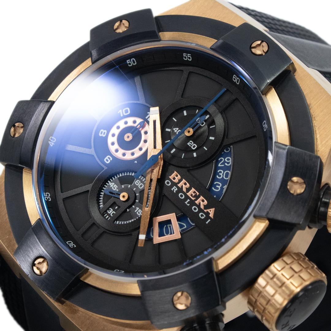 ブレラオロロジ 腕時計 メンズ スーパースポルティーボ 黒 クロノグラフ ロゴ