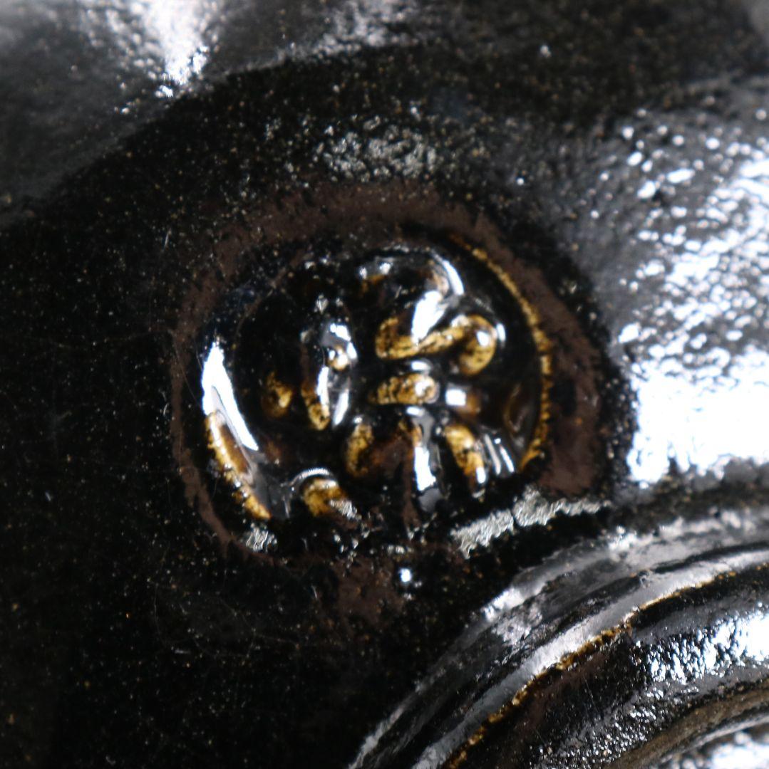 佐々木松楽作 黒楽茶碗 前大徳寺 大橋香林書付 茶道具 共箱　C894