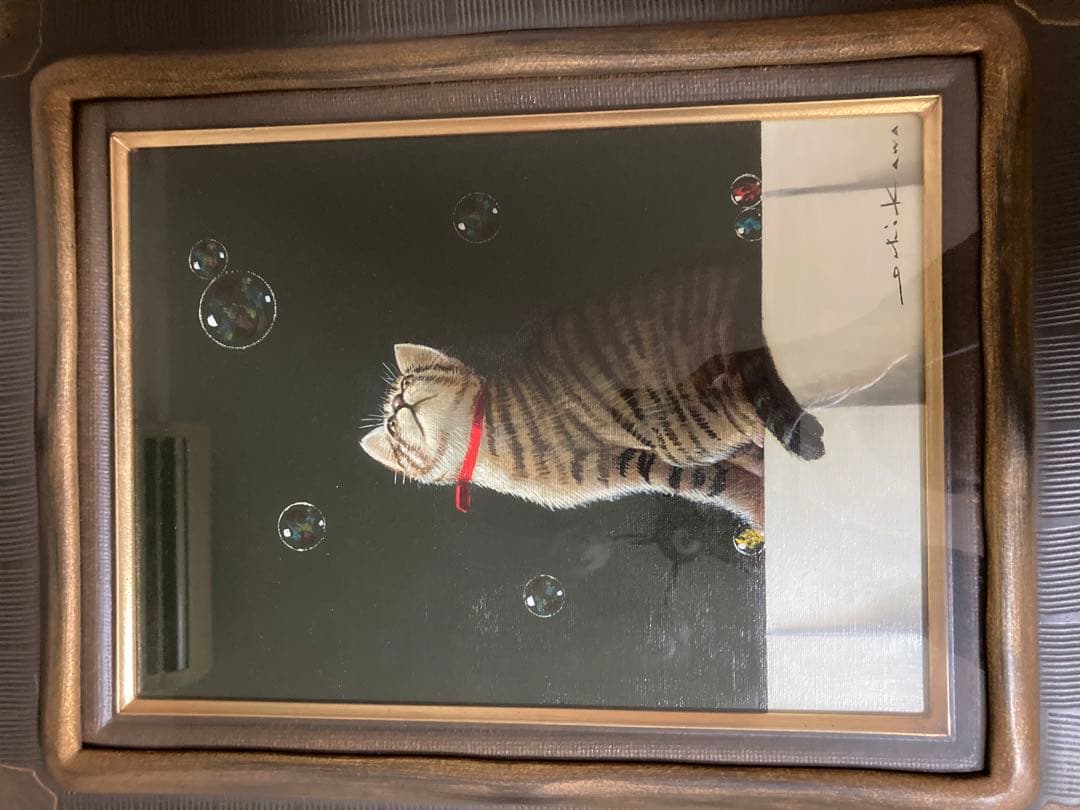 ネコとシャボン玉　市川元晴