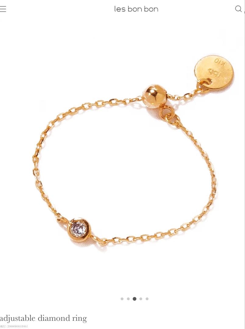 les bon bon ルボンボンアジャスタブルダイヤモンドリング10K