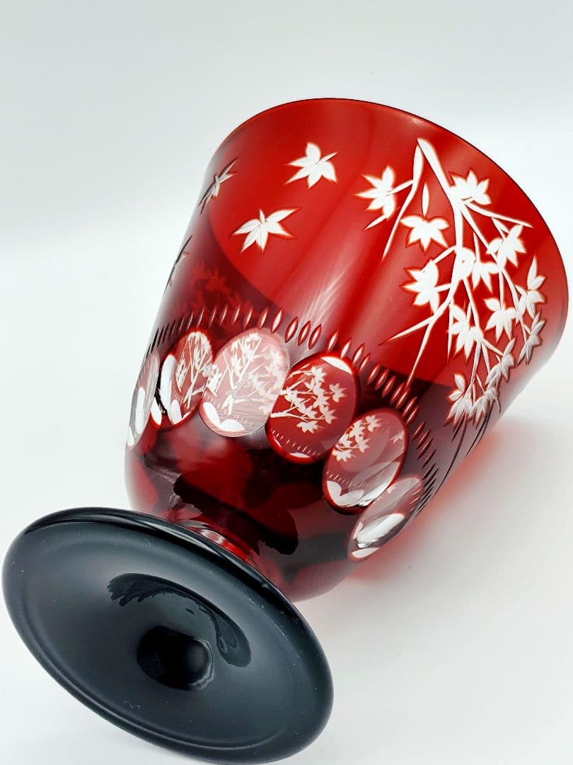 美品☆江戸切子 大久保忠幸 脚付グラス（切子 江戸切子 薩摩切子）