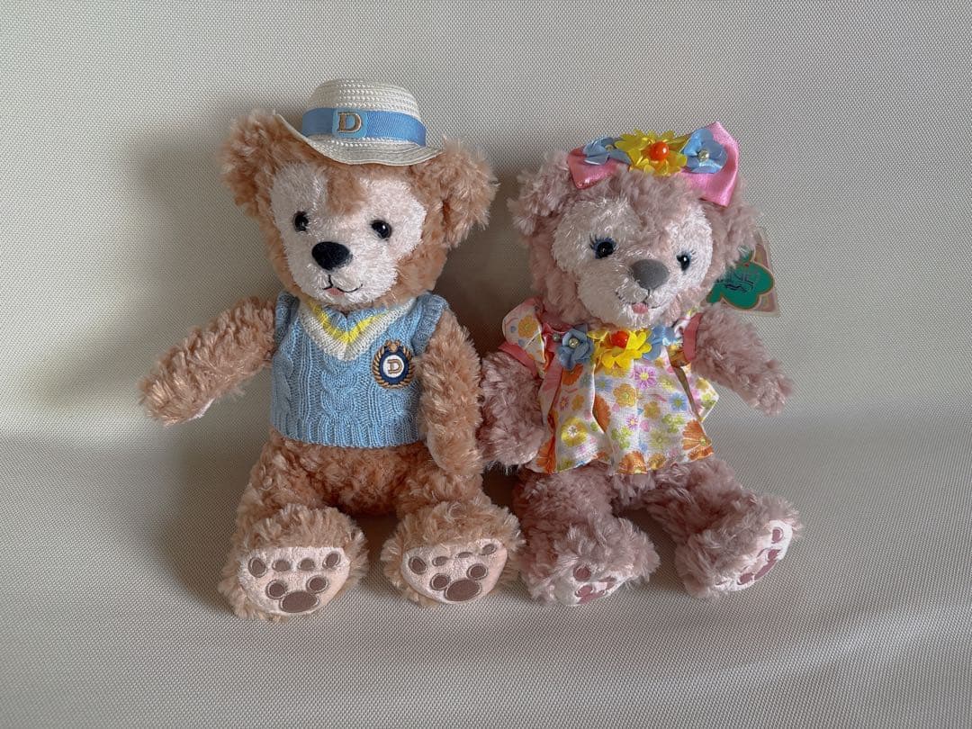 ダッフィーとシェリーメイのぬいぐるみ 2体セット