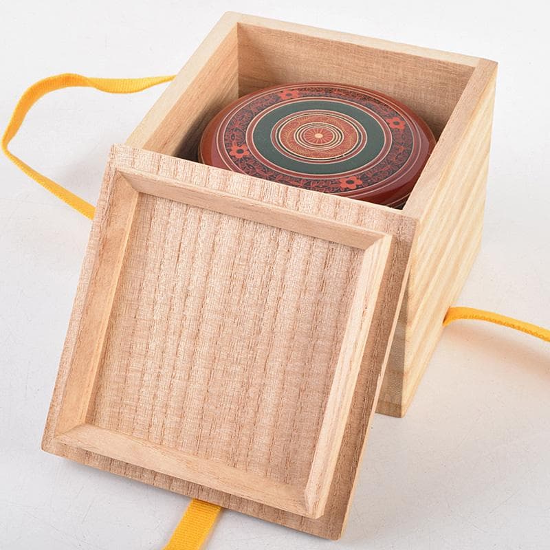 茶道具　塗師　中林香雪作　即中斎好　唐物写　独楽平棗　共箱　M　R9309