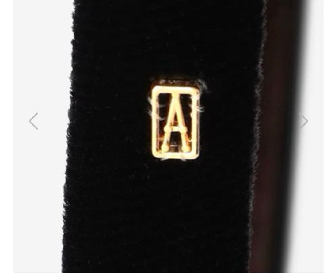 美品 ALEXANDRE DE PARIS ベロア カチューシャ 黒 ベルベット