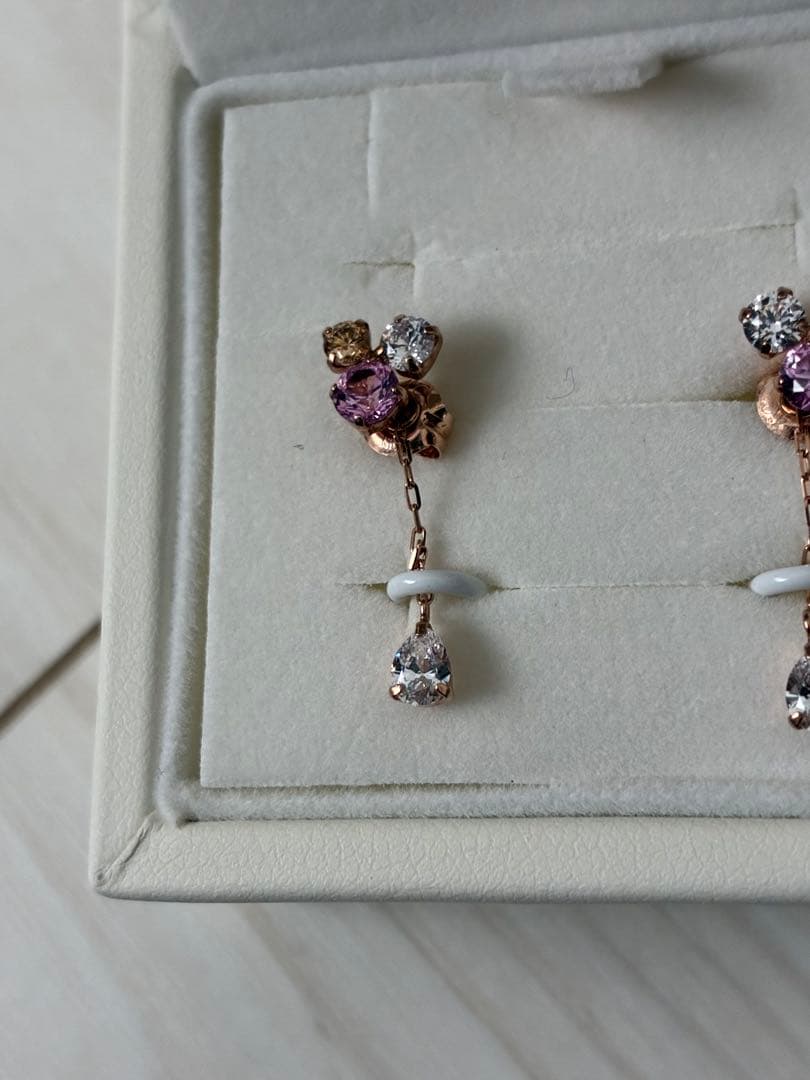 4℃ ヨンドシー K10 ピンクゴールド ピアス K10PG 3色 揺れ