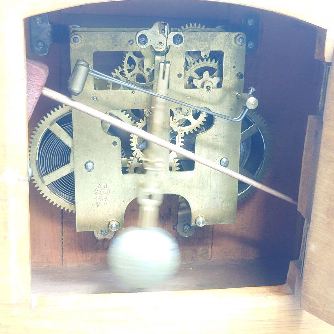 レトロ 置時計 1959年製 木製 鍵付き　上海南海 555