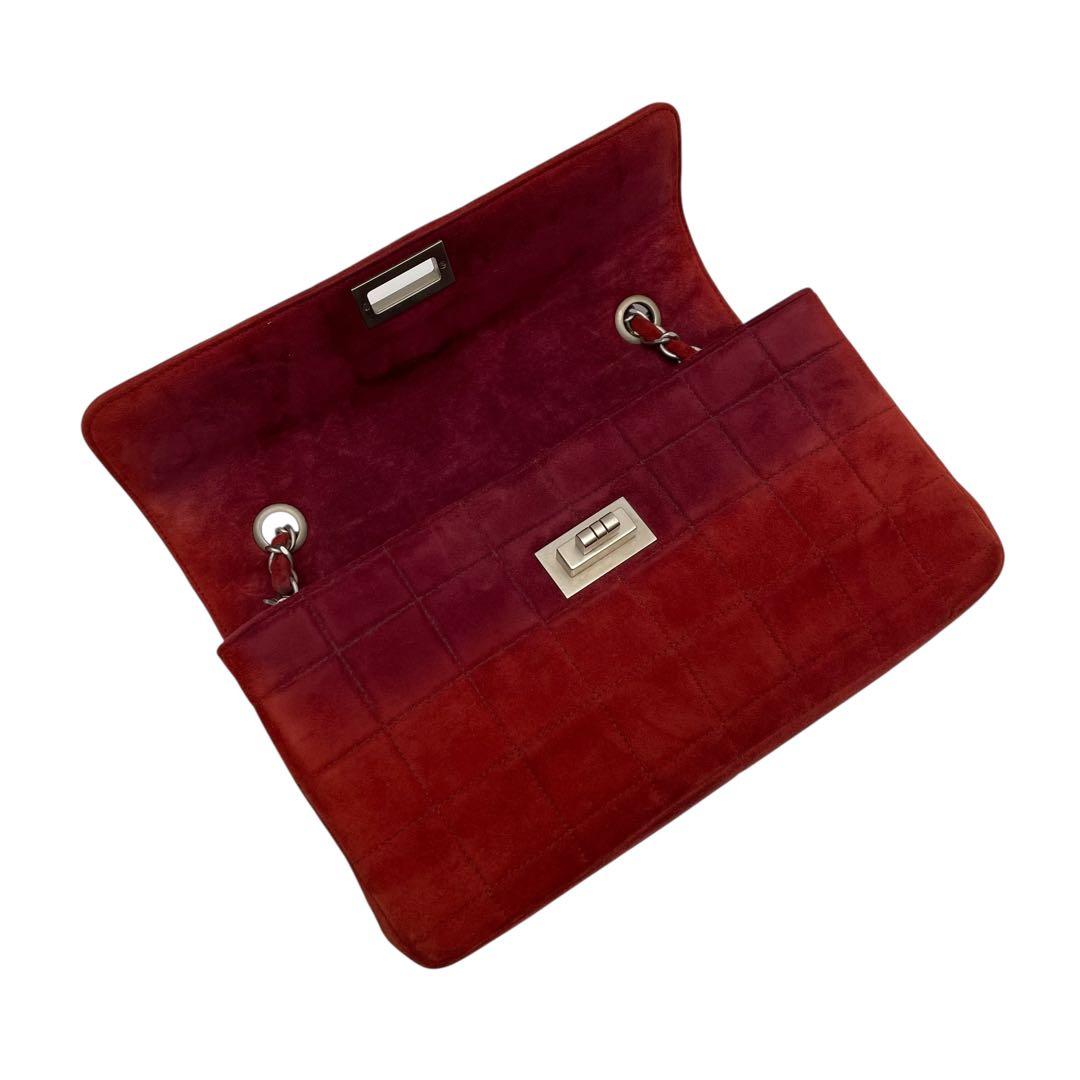 シャネル 2.55 スエード×レザー チョコバー チェーン ショルダー バッグ.