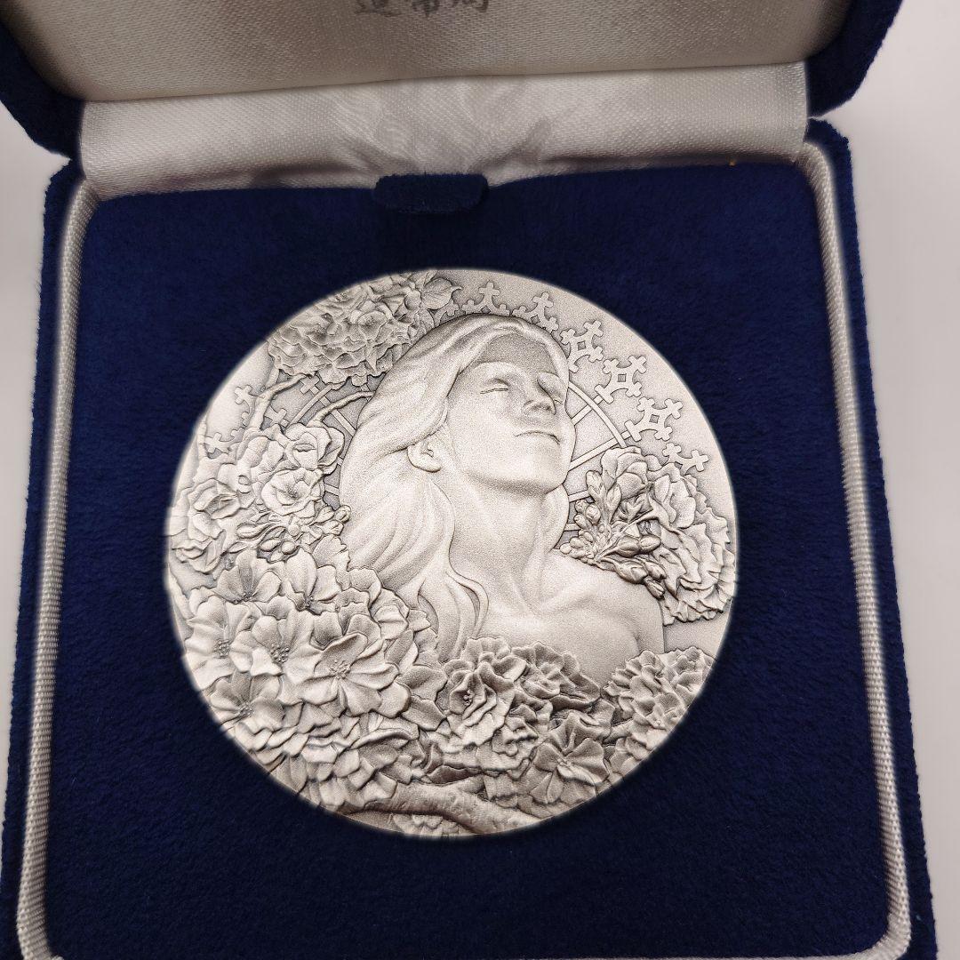 平成三十一年 桜の通り抜け記念 紅手毬 純銀 メダル da2802