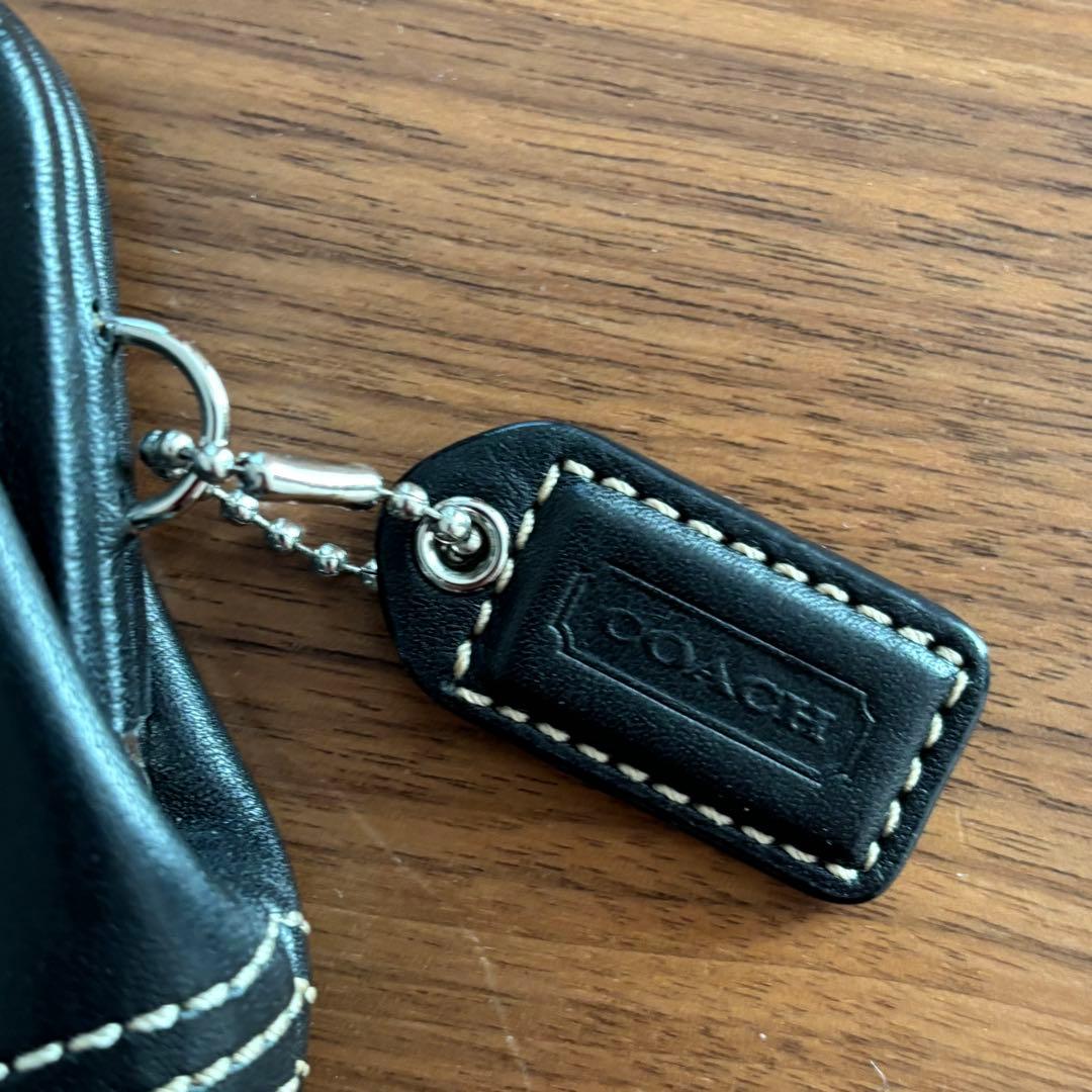 COACH　コーチ　がま口　ケース　革　黒