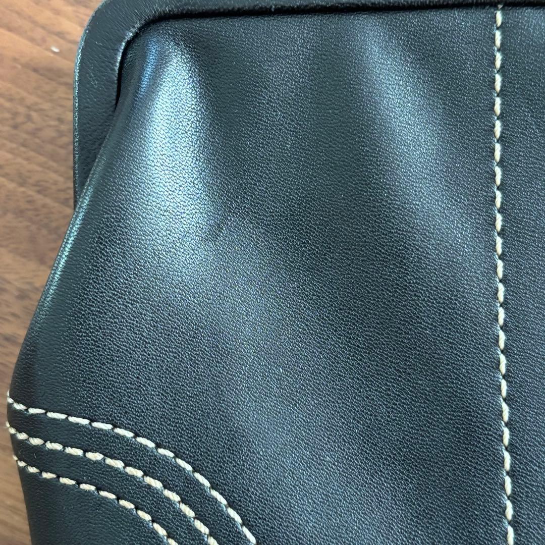 COACH　コーチ　がま口　ケース　革　黒