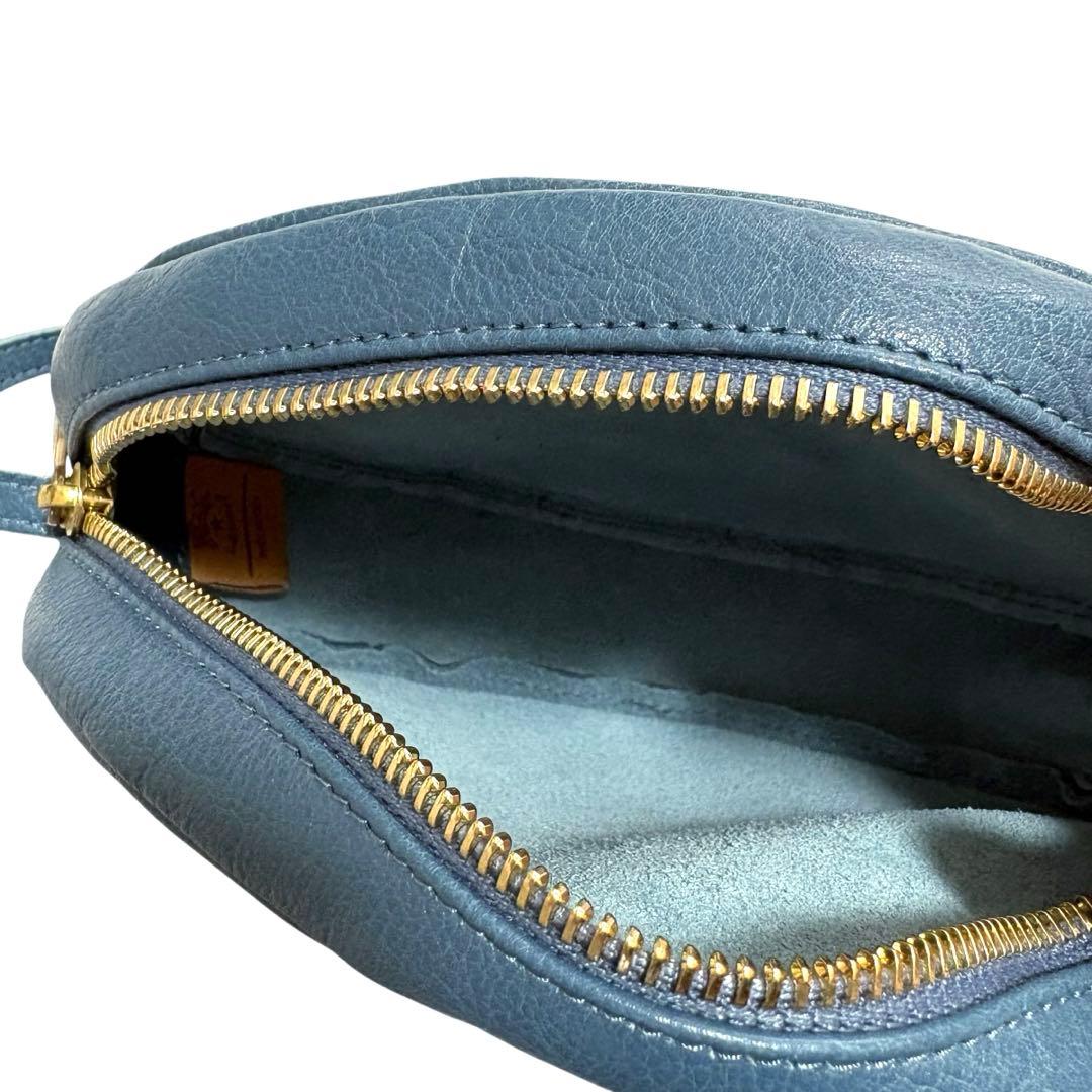 極美品 IL BISONTE ミニ ショルダーバッグ ブルー