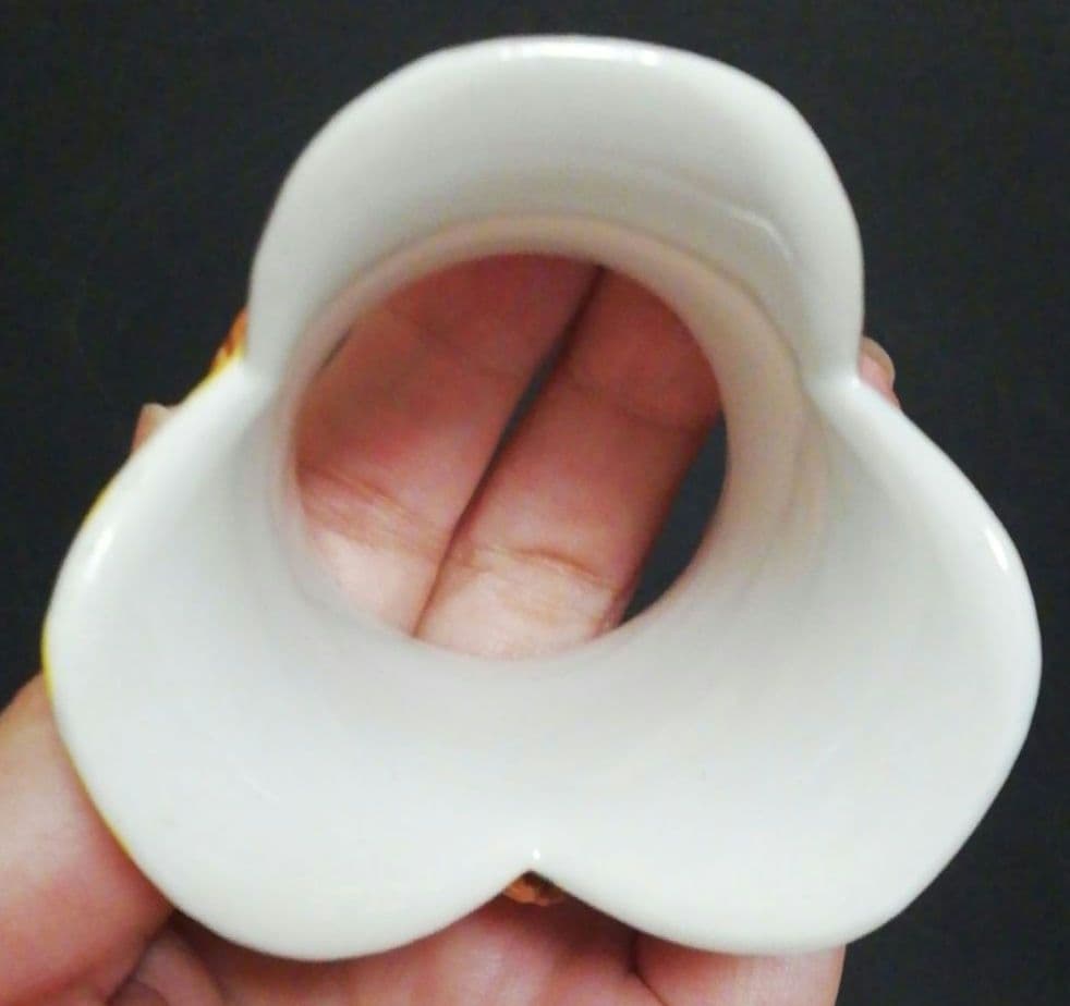 中村翠嵐作　交趾焼　三つ葉　蓋置　共箱　共布　略歴付　茶道具