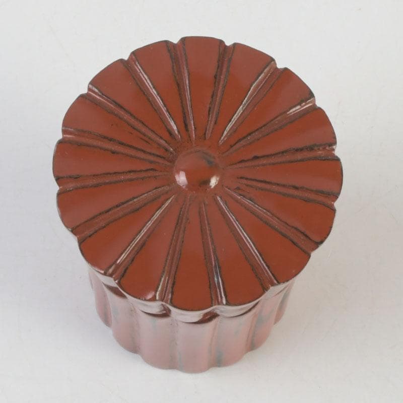 茶道具　輪島塗　久世宗春作　根来菊形　末広棗　共箱　V　9648