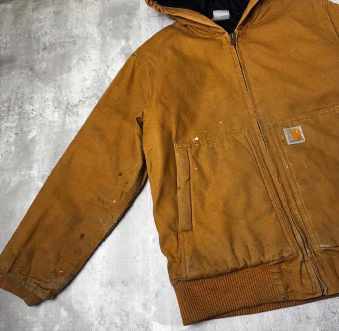 Carhartt カーハート ダック地 アクティブパーカー ブラウン ボーイズ