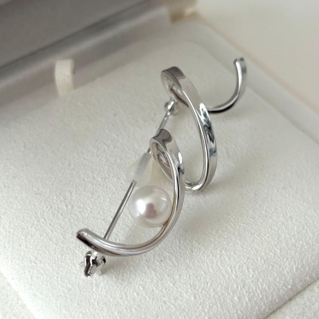 006【ミキモト】シルバー　ブローチ　M パール　約7.1mm