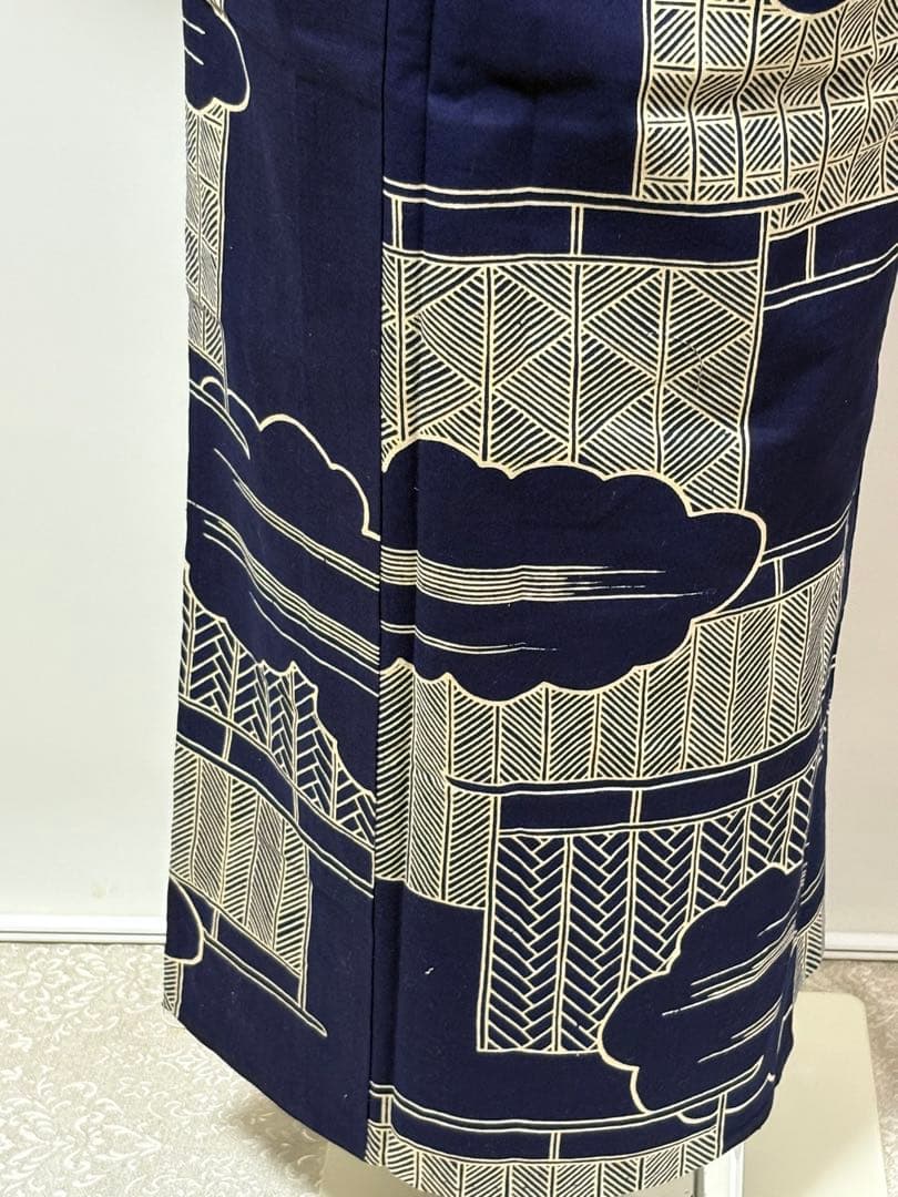 高級コーマ綿　浴衣　ユニセックス柄　ふくよかトールサイズ　裄67 肩身丈164
