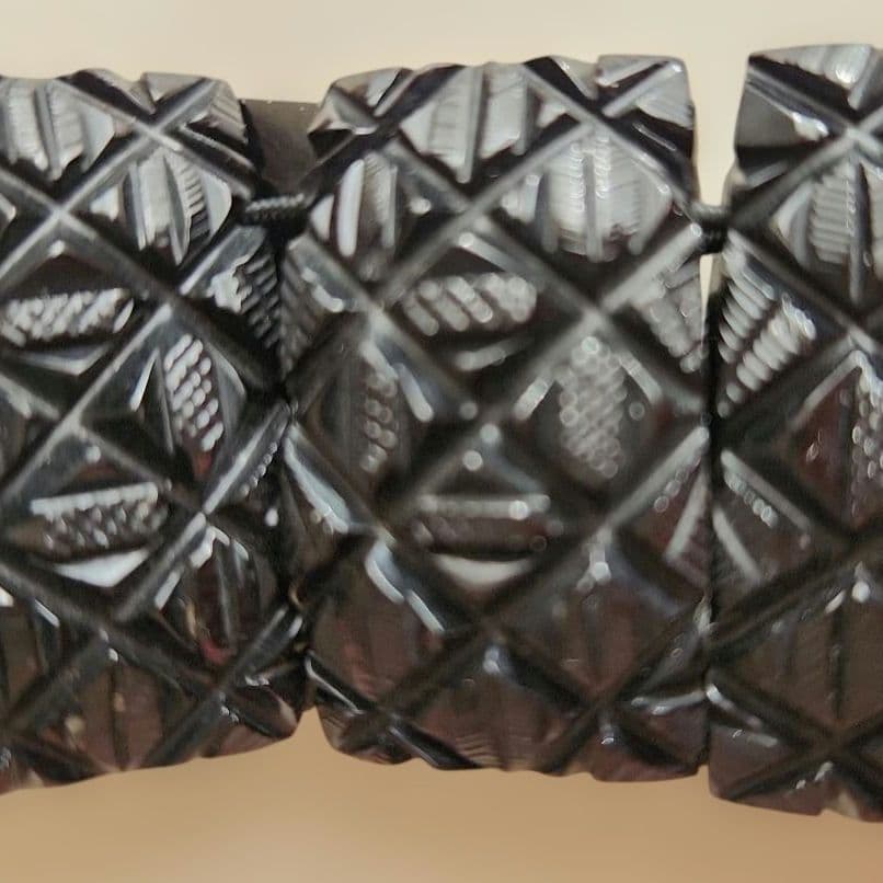 ビクトリア朝　ジェット　ブレスレット　モーニングジュエリー　アンティーク