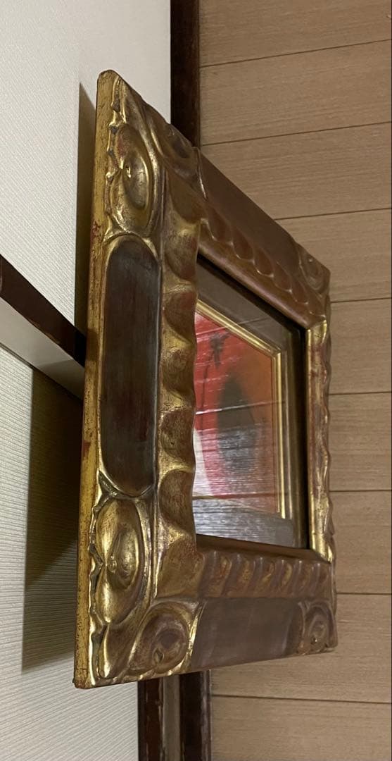 織田廣喜　赤い帽子の少女　油彩　裏書有り　二科会理事長　0号　e3151