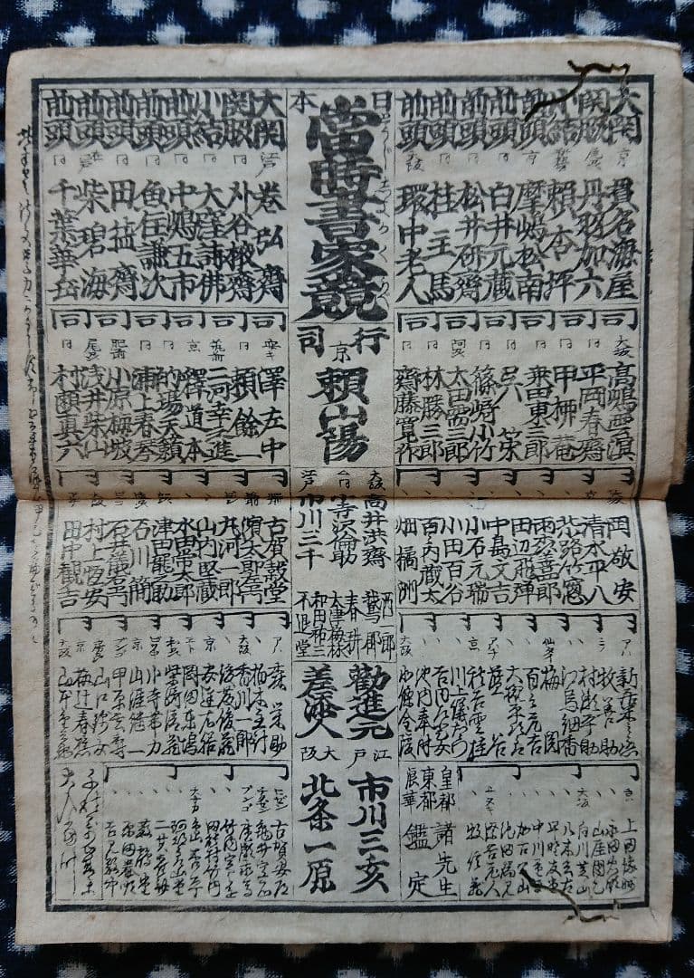27枚 嘉永4年 浪花番付集『楽しみ双紙』和本 古文書 刷り物 木版 上方文化