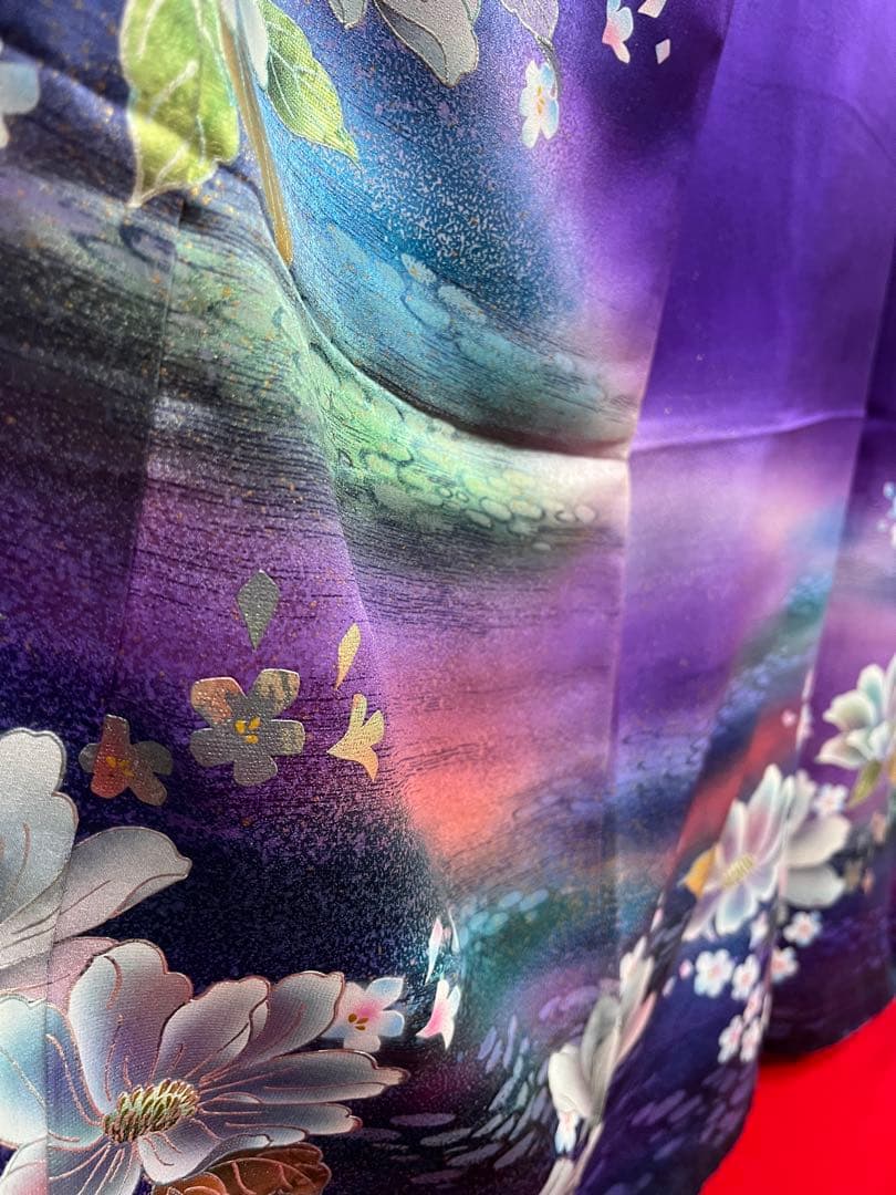 逸品★おしゃれ　中古★振袖★仕立て上がり　NO.B09 紫色　成人式　結婚式