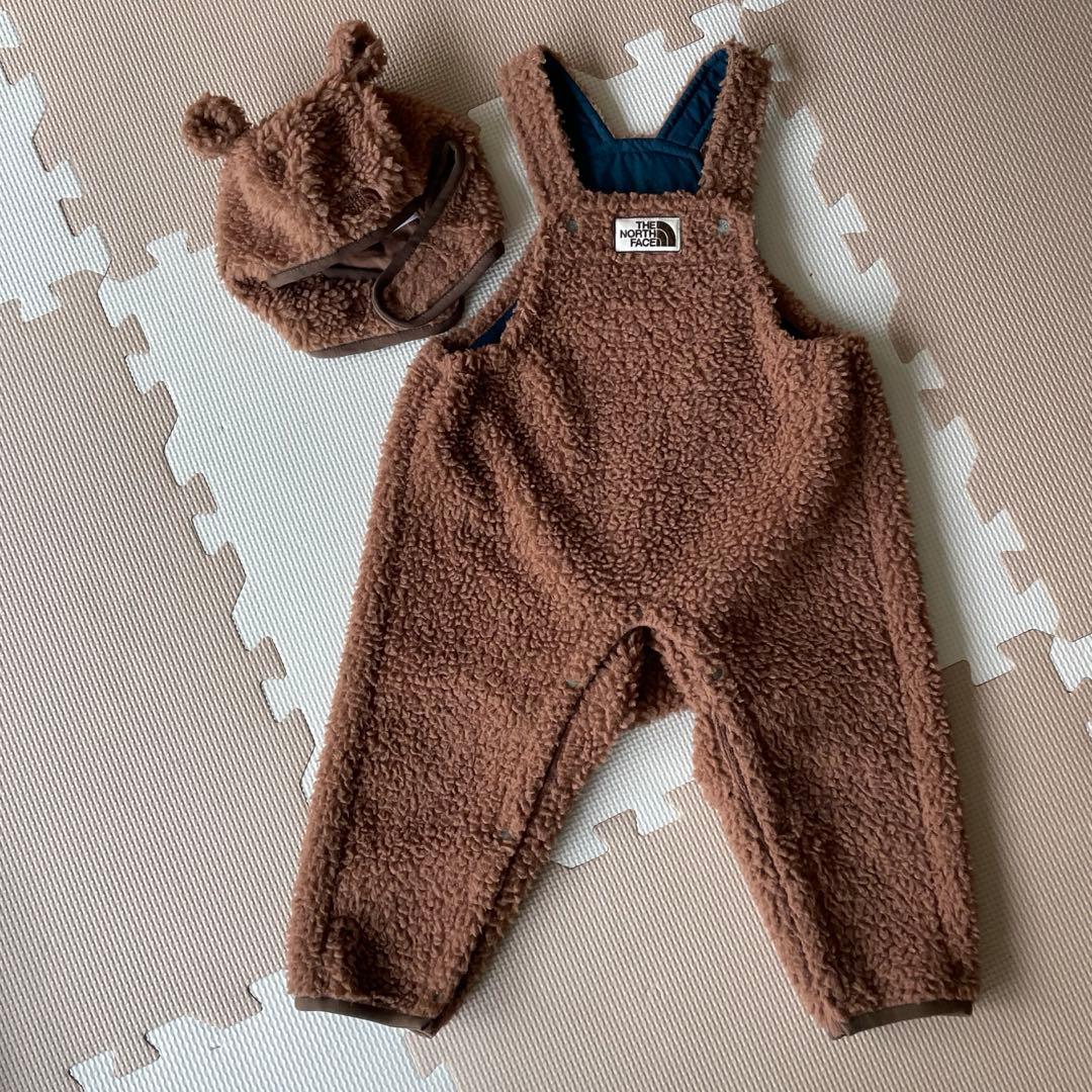 ノースフェイスボアフリースオーバーオール　カドルフリースイヤーキャップ
