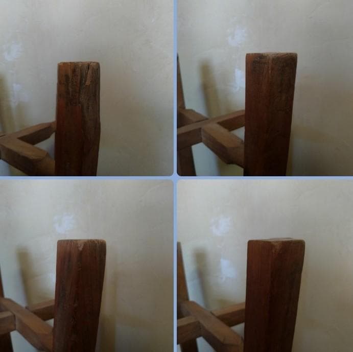 レトロ 古い丸椅子 スツール チェア 木製 飾り台 置物台 花台 アンティーク