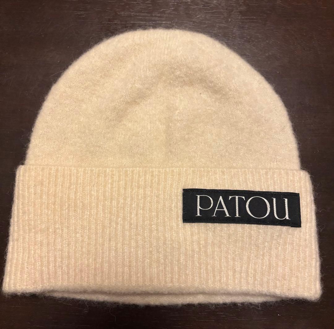 PATOU ロゴパッチ ニット帽 OS ベージュ