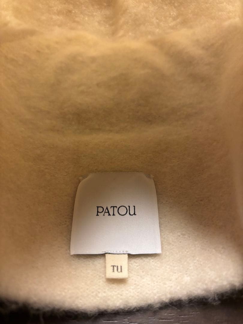 PATOU ロゴパッチ ニット帽 OS ベージュ