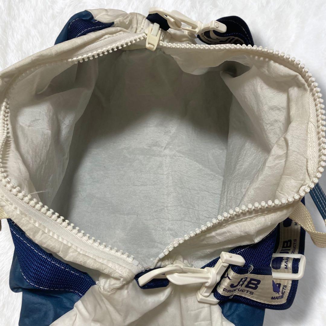 JIB ジブ ダッフルバッグ 2way ショルダーバッグ セイルクロス 紺 白