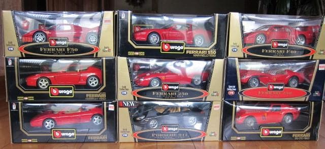 【美品】Bburago ダイキャストカー 1/18 フェラーリ8台 ポルシェ1台