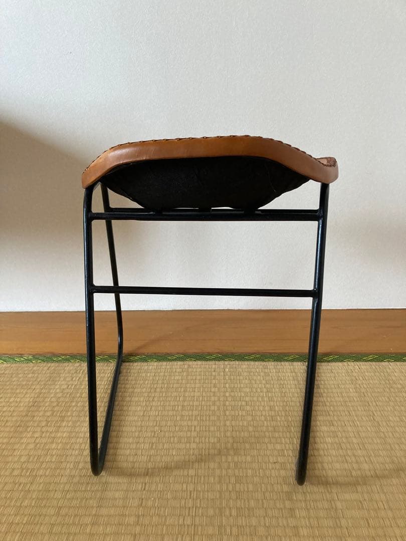 本革スツール アイアンレッグ